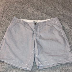 Navy Blue & white pin stripe shorts